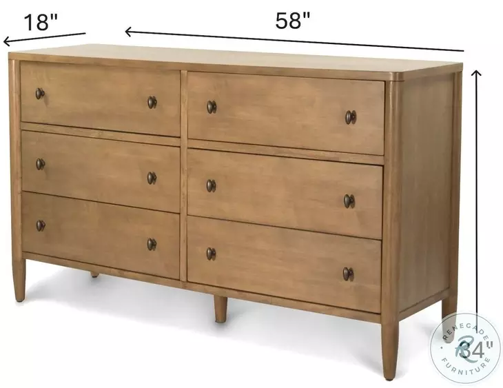 dresser 6 drawer solid wood CLEARANCE! RestoredTimbers edge top introduce structure American Country 6-Drawer Dresser