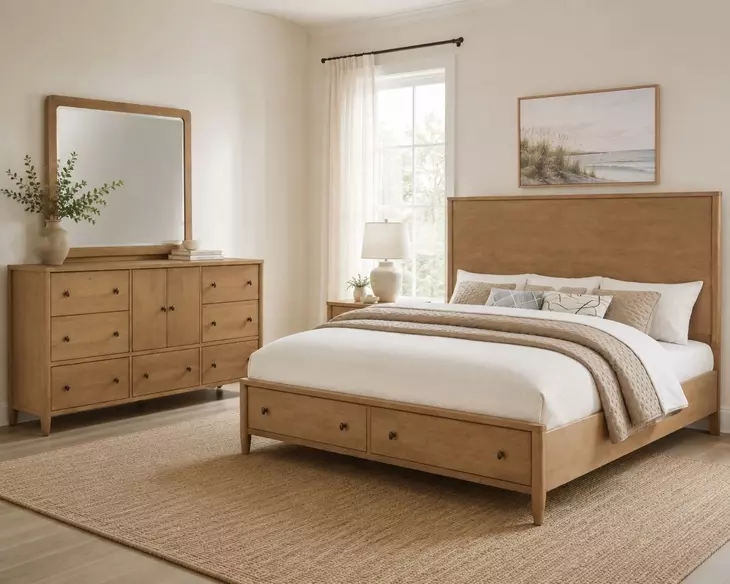 Maplewood Warm Maple Rectangular Dresser Mirror