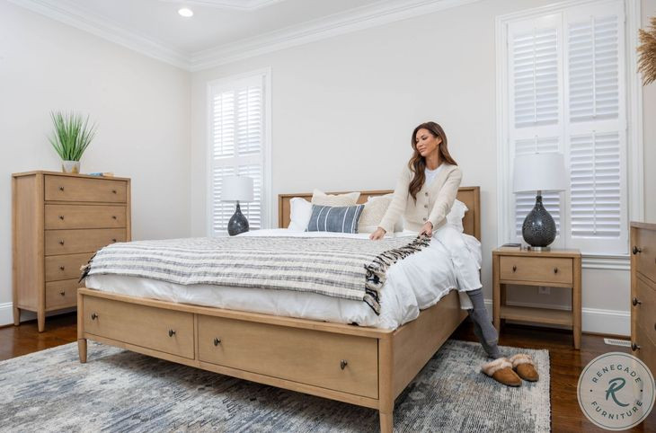 Maplewood Warm Maple Storage Bedroom Set