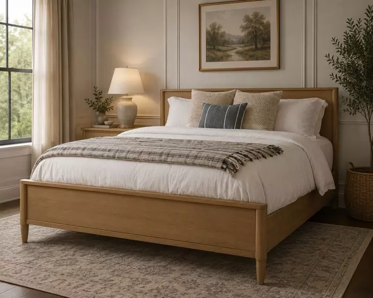 Maplewood Warm Maple Queen Low Profile Platform Bed
