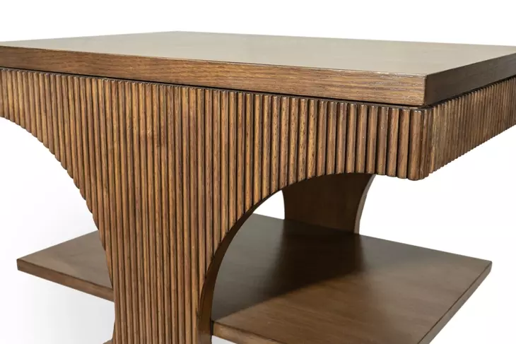 Manhattan Valley Vintage Chestnut Rectangular Chairside Table