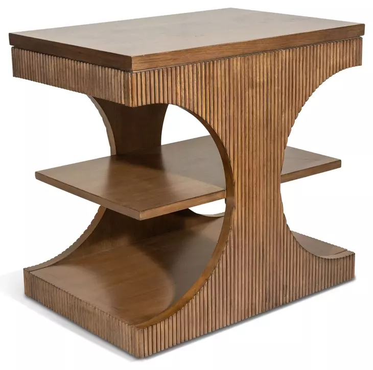 Manhattan Valley Vintage Chestnut Rectangular Chairside Table