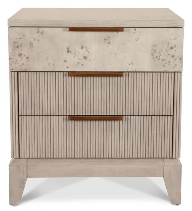 Manhattan Valley Dusty Rose 3 Drawer Nightstand with USB Charging