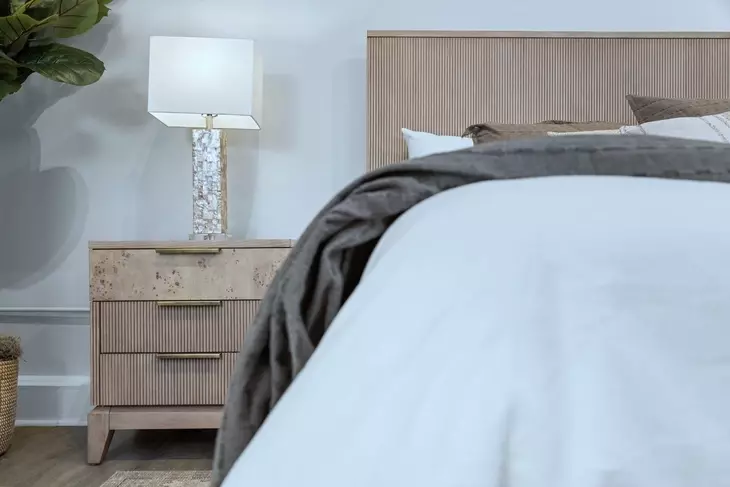 Manhattan Valley Dusty Rose 3 Drawer Nightstand with USB Charging