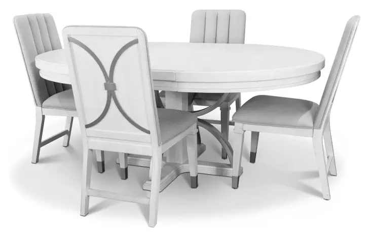Point Breeze Gray Performance Fabric Upholstered Side Chair with Metal Back Detail Set of 2