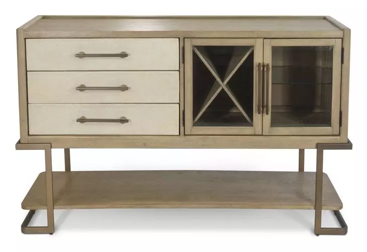 Rio Vista Muted Earth Tones and Clay 2 Door Credenza with Reversible Panels