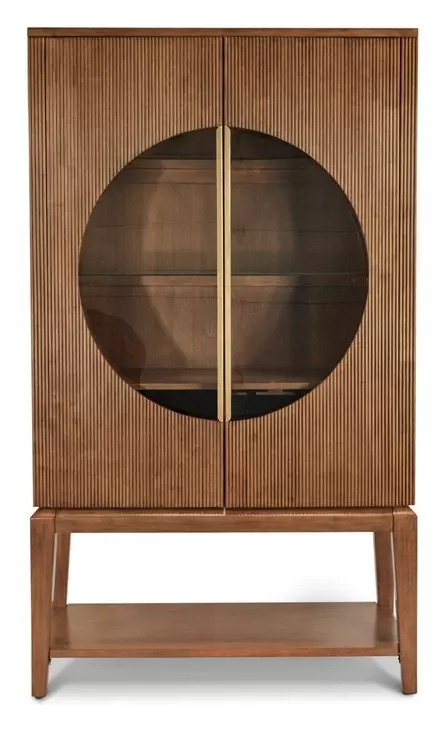 Manhattan Valley Vintage Chestnut 2 Door Curio Cabinet with LED