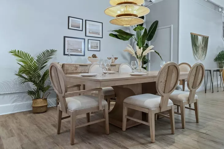 Manhattan Valley Dusty Rose Extendable Rectangular Dining Room Set