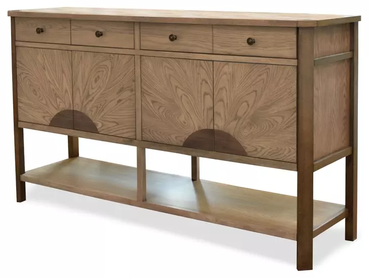 Sun Haven Oak and Walnut 4 Door Credenza
