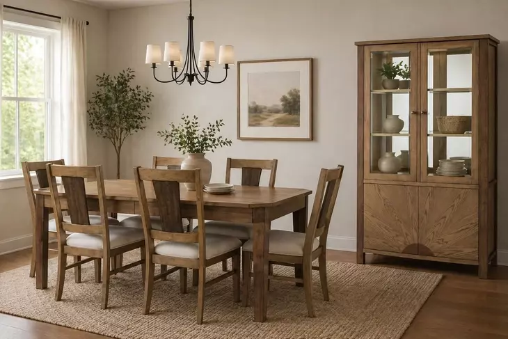 Sun Haven Oak and Walnut 4 Door Curio Cabinet with LED