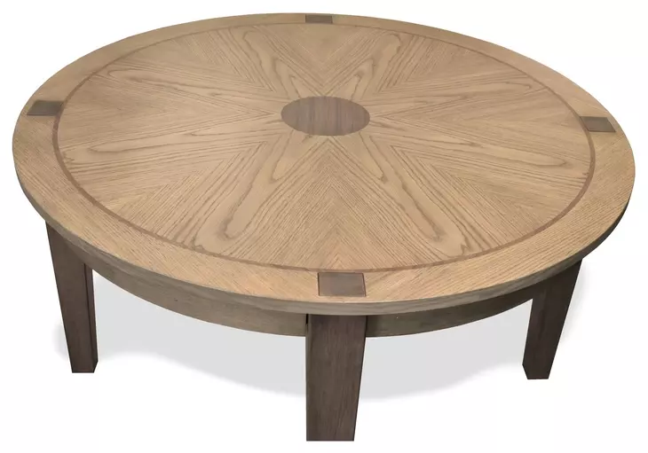Sun Haven Oak and Walnut 52" Round Dining Table