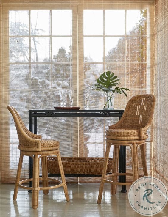 Antibes Wicker Swivel Counter Height Stool