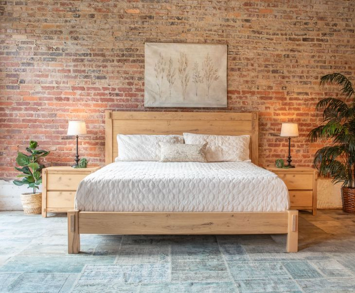 Alpine Distressed Oak Platform Bedroom Set