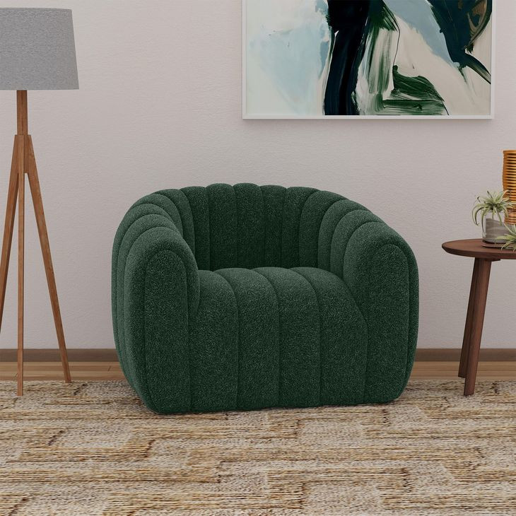 Stacy Hunter Green Upholstered Swivel Chair