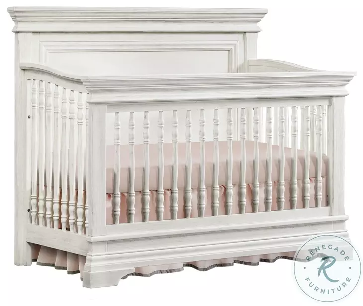 Olivia Brushed White Flat Top Convertible Standard Crib