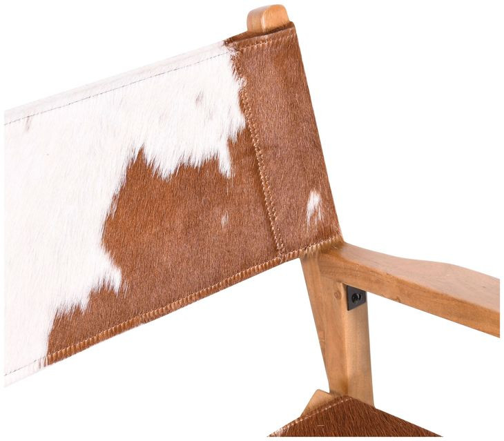 Galway Beige and Brown Leather Upholstered Folding Counter Height Chair