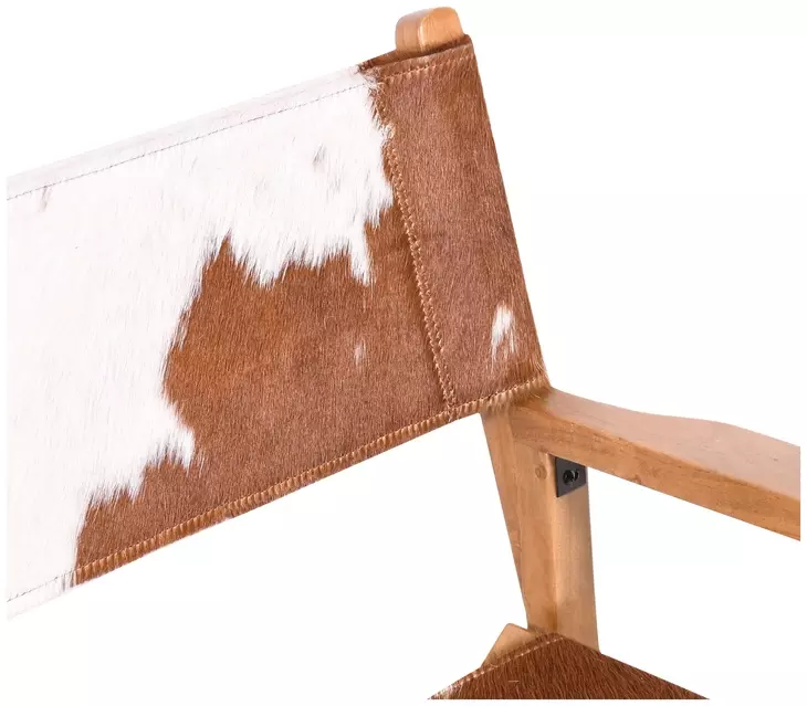 Galway Beige and Brown Leather Upholstered Folding Counter Height Chair