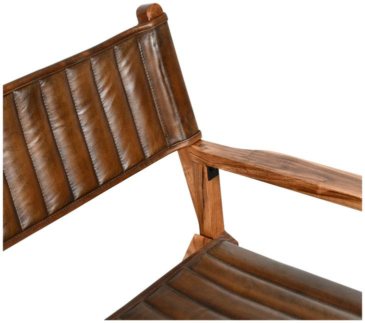 Galway Antique Whiskey Leather Folding Dining Chair