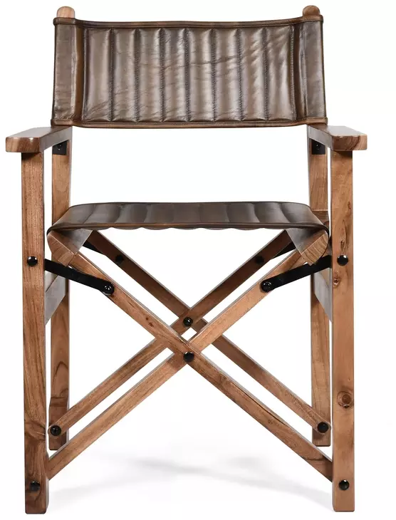 Galway Antique Whiskey Leather Folding Dining Chair