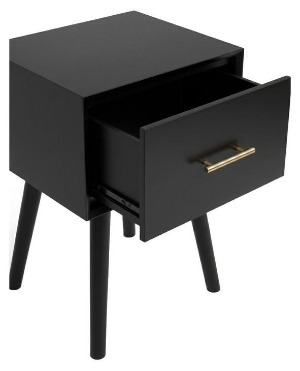 Flynn Black Rectangular End Table