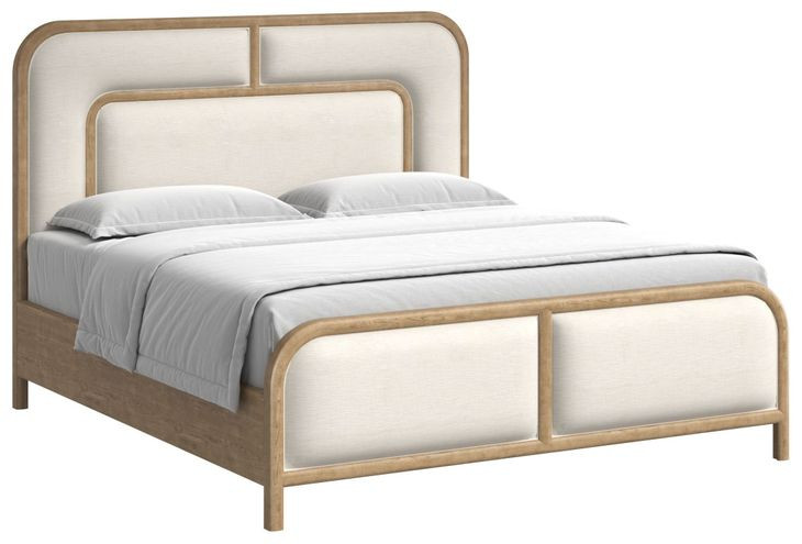 Verge Cream and Brown Queen Upholstered Panel Bedroom Set