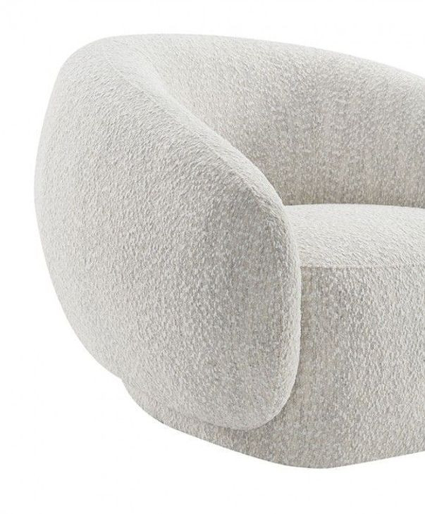 Savino Beige Upholstered Swivel Chair