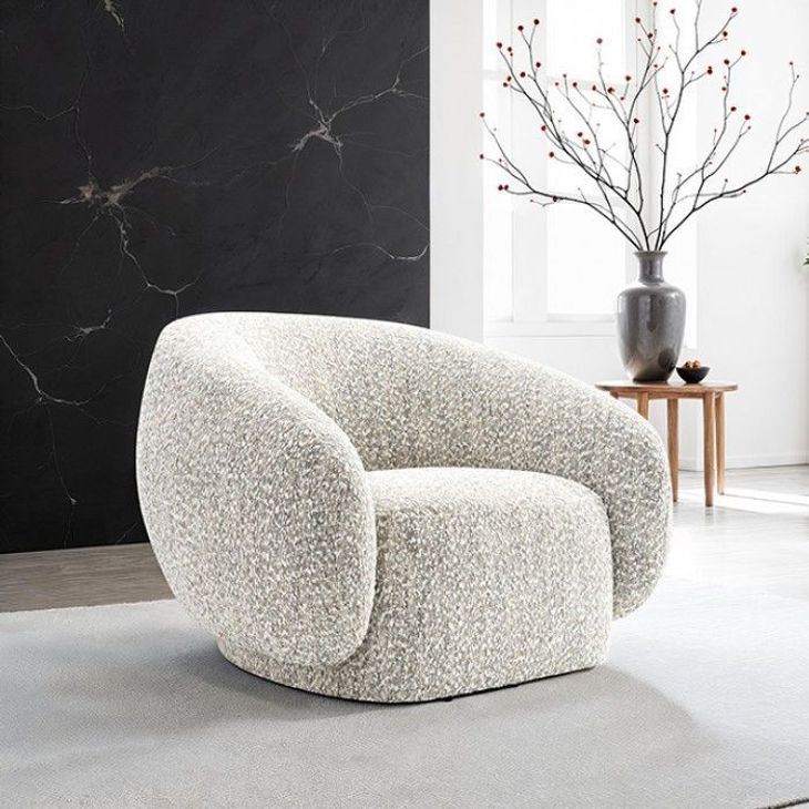Savino Brown Upholstered Swivel Chair