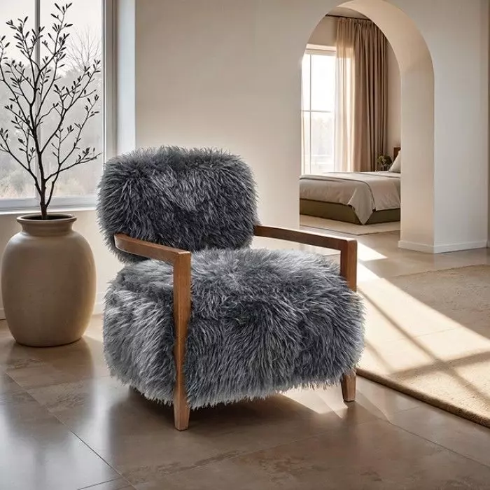 Eramo Charcoal Gray Upholstered Accent Chair