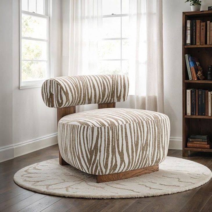 Niobe Beige Upholstered Accent Chair