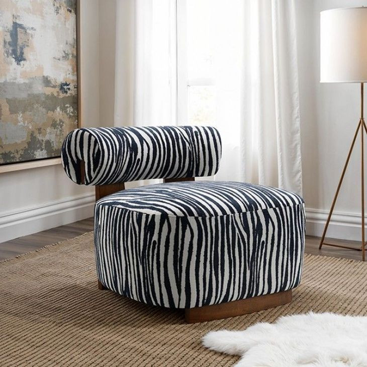 Niobe Midnight Blue Upholstered Accent Chair