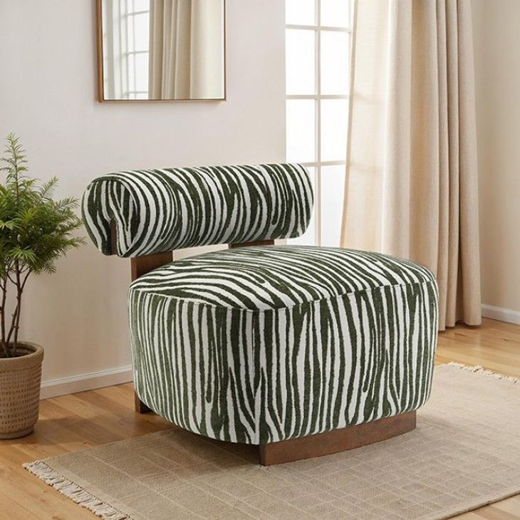 Niobe Green Upholstered Accent Chair