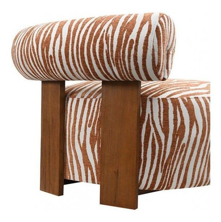 Niobe Rustic Orange Upholstered Accent Chair