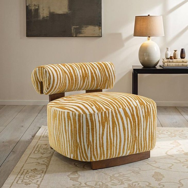 Niobe Yellow Upholstered Accent Chair