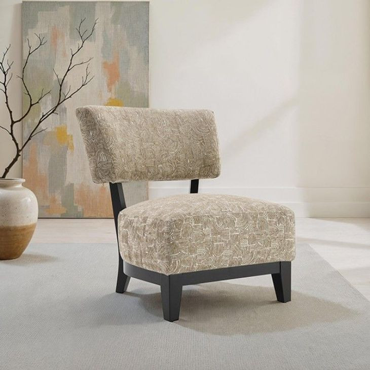 Aveni Beige Upholstered Accent Chair