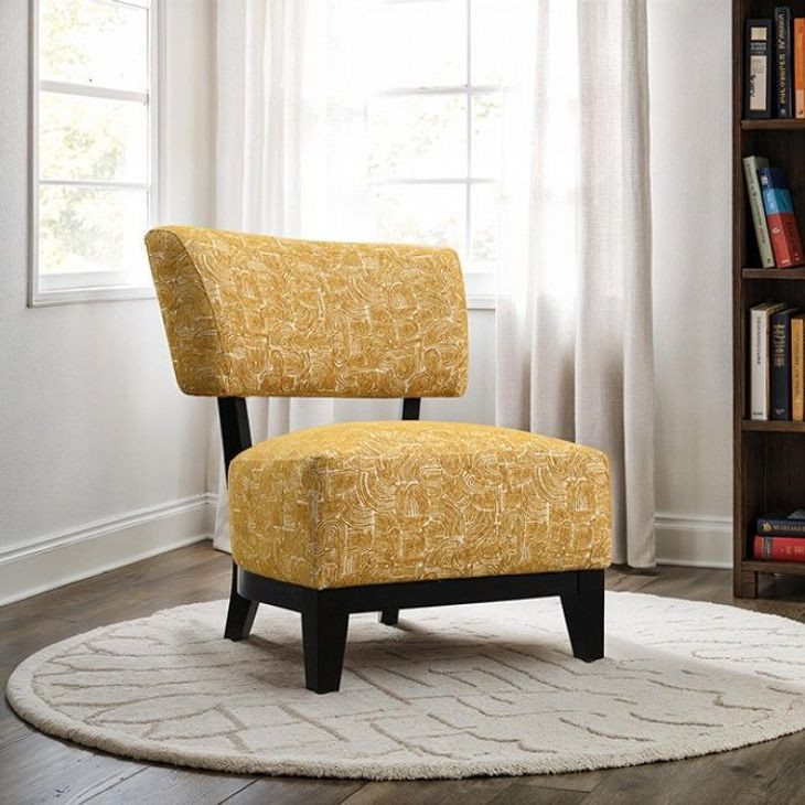 Aveni Yellow Upholstered Accent Chair