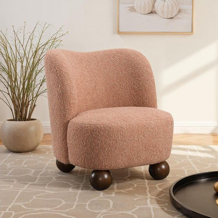 Karey Pink Upholstered Accent Chair