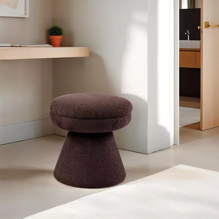 Cynthia Brown Upholstered Stool