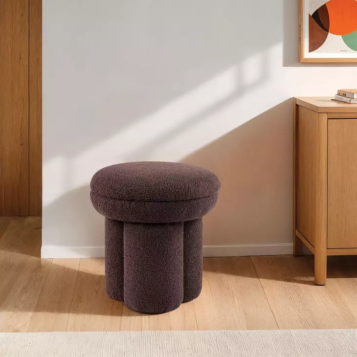 Thisbe Brown Upholstered Stool