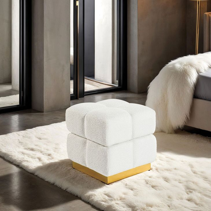Aileen Beige Storage Stool