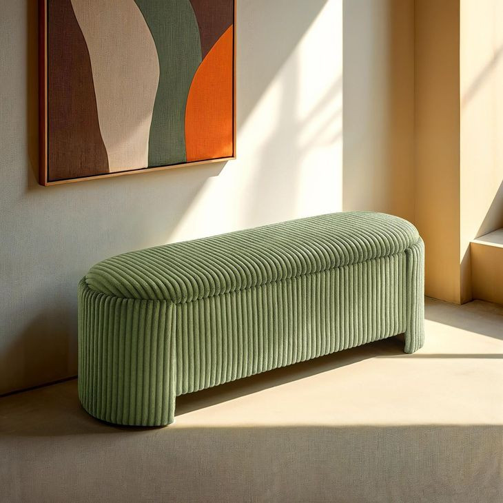Grainne Green Upholstered 51" Accent Bench with Storage