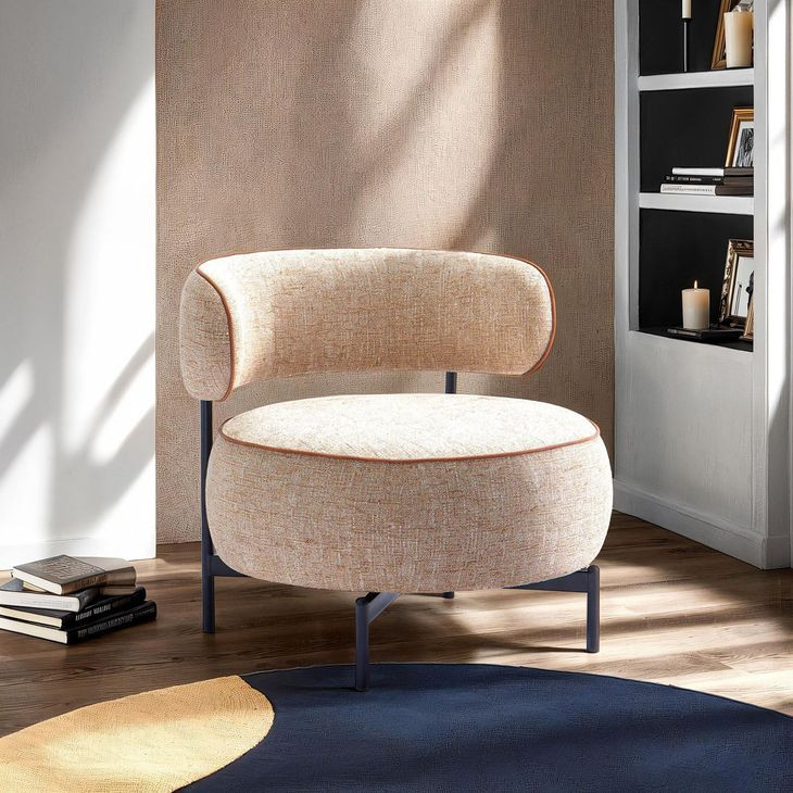 Florens Light Brown Upholstered Swivel Chair