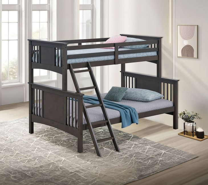 Spring Creek Stain Gray Twin Over Full Bunk Bed