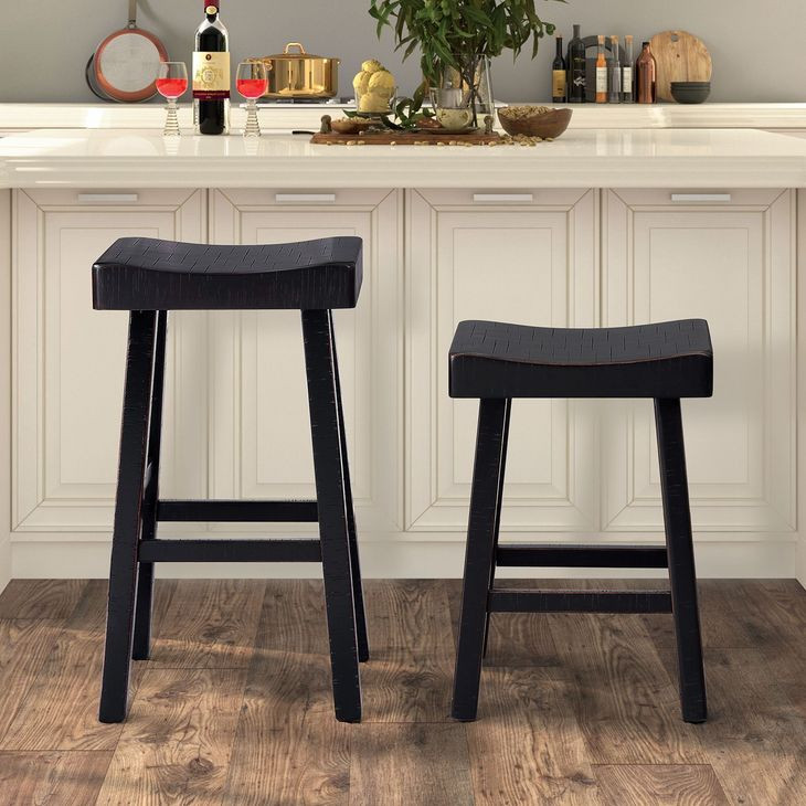 Biasca Black 24" Counter Height Stool Set of 2