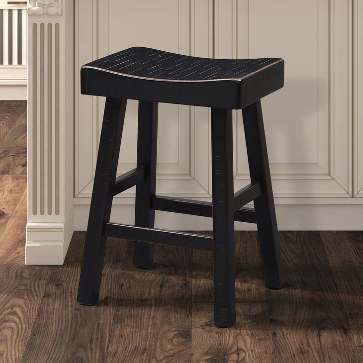 Biasca Black 24" Counter Height Stool Set of 2