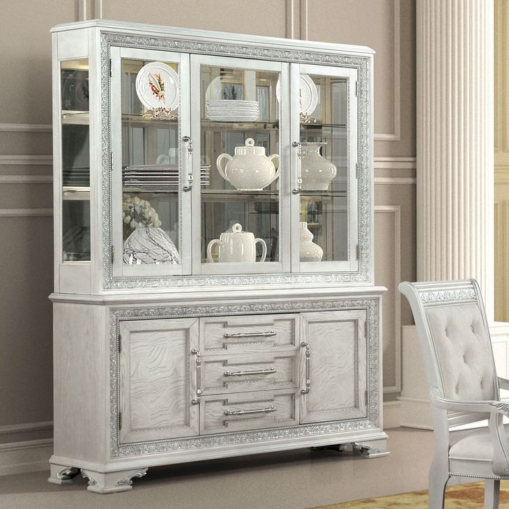Stella Mia Ivory Hutch and Buffet with Storage