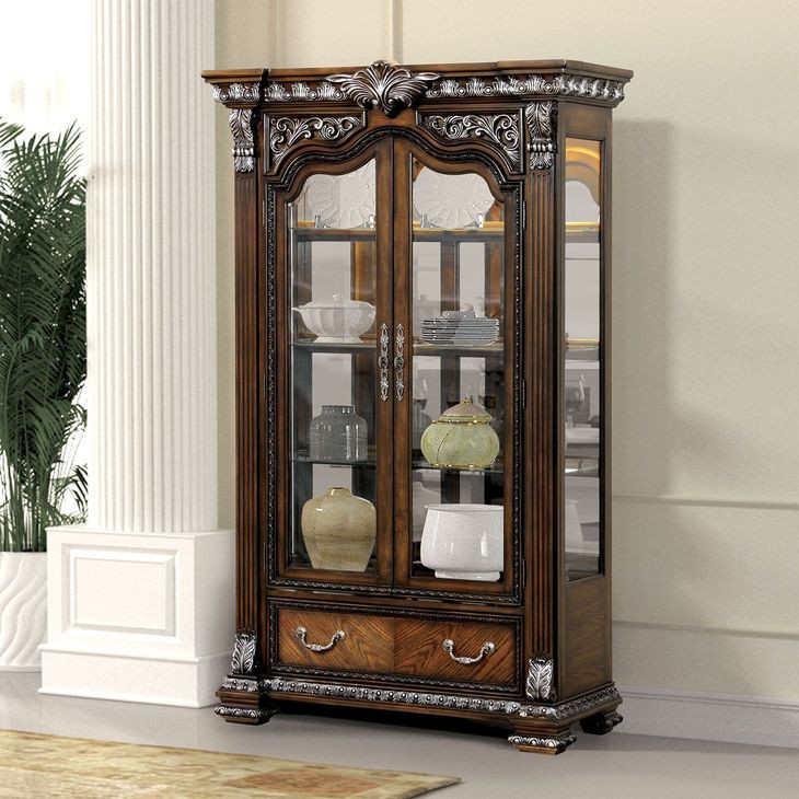 Promenade Dark Brown Lighting Curio Cabinet