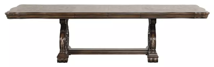 Leovanni Dark Brown 114" Extendable Rectangular Dining Table