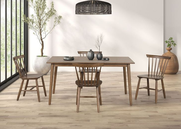 Beale Walnut Rectangular Dining Room Set