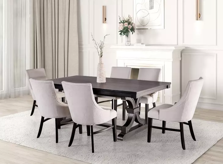 Gosport Black and Beige Upholstered Armchair Set of 2