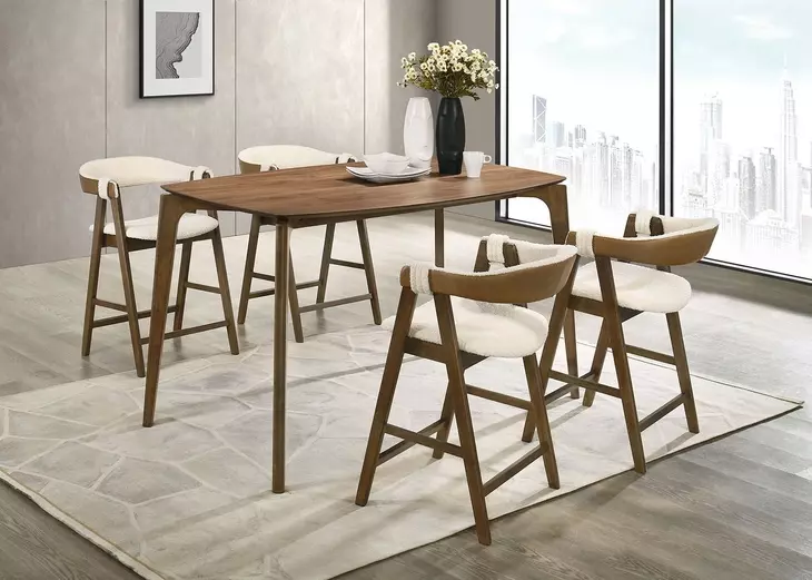 Ebikon Walnut 59" Oval Counter Height Dining Table